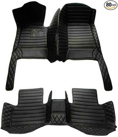 TREGOO All-Weather Anti Slip Floor mat is Suitable mats for floo of All for Tesla Models from 2012 to 2025 (Black Double Splicing)