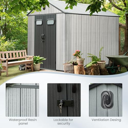 Domi 8x16 FT Resin Outdoor Storage Shed