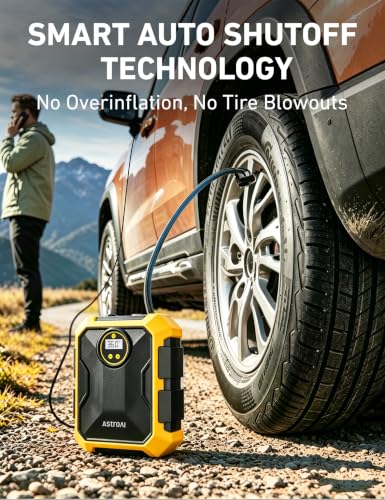 Tire Inflator Portable Air Compressor 12V DC Integrated Storage