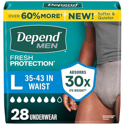Fresh Protection Adult Diapers for Men (28 Count)