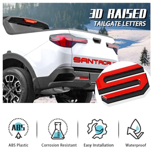 Tailgate Insert Letters Compatible for 2022 2023 2024 2025 Santa Cruz 4D Raised Tailgate Decal Letters