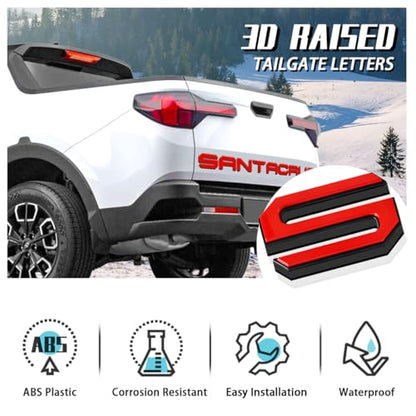 Tailgate Insert Letters Compatible for 2022 2023 2024 2025 Santa Cruz 4D Raised Tailgate Decal Letters