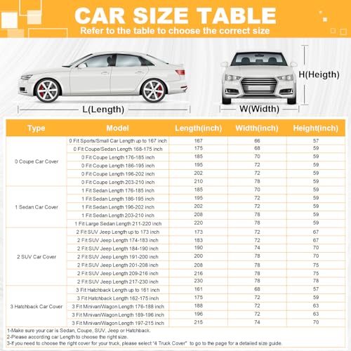 16 Layers Large SUV Car Cover Waterproof All Weather Heavy Duty