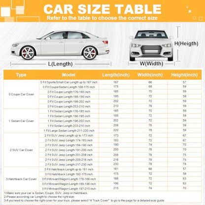 16 Layers Large SUV Car Cover Waterproof All Weather Heavy Duty
