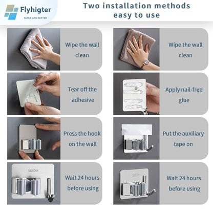 Stainless Steel Mop Holder Wall Mount