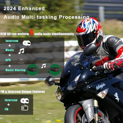 Q8 Motorcycle Helmet Bluetooth Headset
