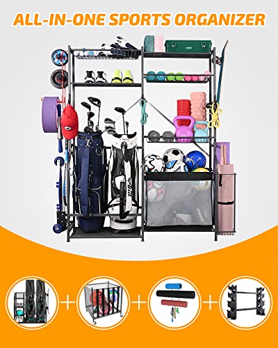 Extra Large Ball and Sports Equipment Storage Rack