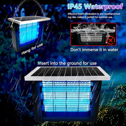 Powerful Solar Bug Zapper for 2000 sq.ft with 13FT Extension Cord