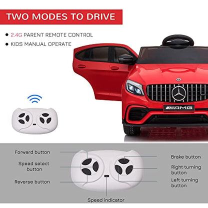 12V Toddler Ride On Car Mercedes Benz AMG GLC63S Coupe 2 Speed Red