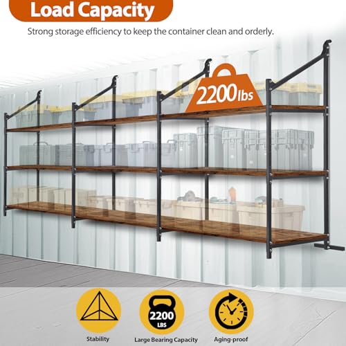 Shipping Container Shelving Storage Bracket 4Pcs Heavy Duty Cargo Shipping Container Shelf Shelving Brackets Universal (4 Count)