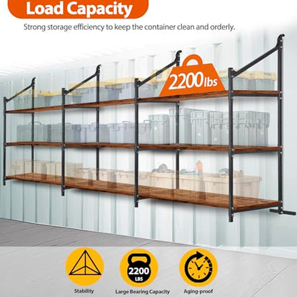 Shipping Container Shelving Storage Bracket 4Pcs Heavy Duty Cargo Shipping Container Shelf Shelving Brackets Universal (4 Count)