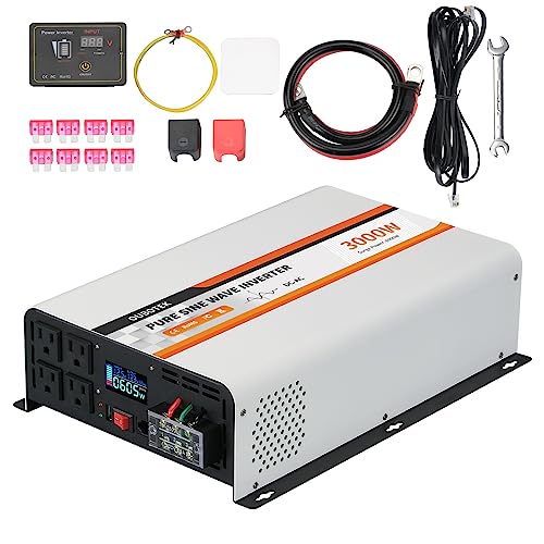 3000W Pure Sine Wave Power Inverter DC 12V to AC 120V