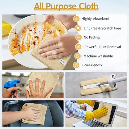 Beige Microfiber Cleaning Cloth (8 Count)