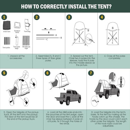 Pickup Truck Tent with Awning Shade