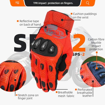 SPS 2 Unisex Touchscreen Road Racing Motorcycle MTB Sports Gloves Also fit BMX MX ATV Mountain Bike Bicycle Cycling Off