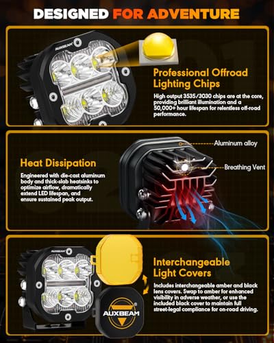 XP Ultra Series 3 Inch LED Pod Offroad Light with DRL & Turn Signal (2 Count)