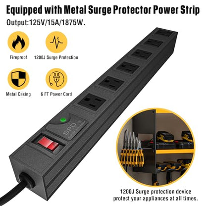 Power Tool Organizer with Charging Station Wall Mount