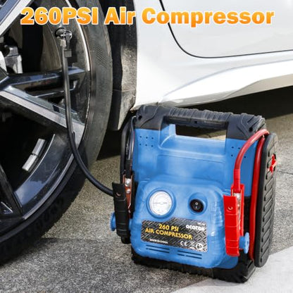 1800 Amp Jump Starter with Air Compressor