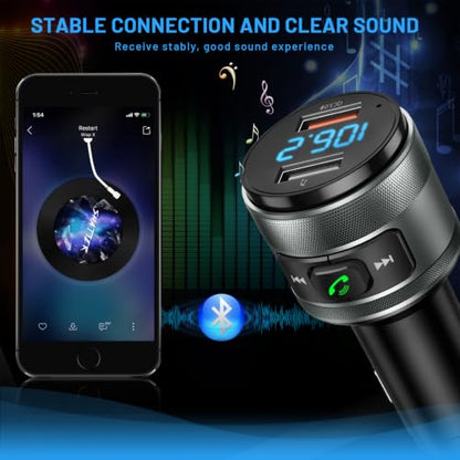Bluetooth 6.0 FM Transmitter for Car Adapter with MP3 Player