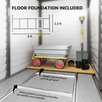 4.6' x 9' Steel Outdoor Storage Shed Waterproof Lean
