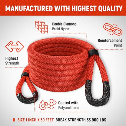 Gear Kinetic Recovery Rope 1" x30' (9642254794965172826839518554357760 Foot)
