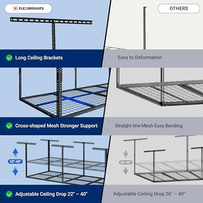 3x8 Overhead Garage Ceiling Storage Rack Organization
