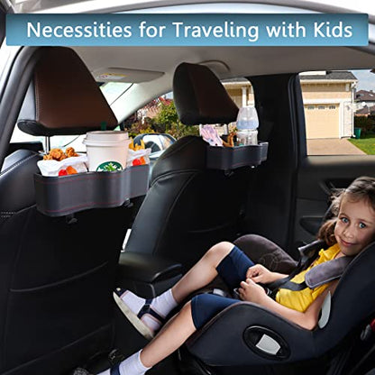 Backseat Car Organizer with Cup Holder &Headrest Hooks (2 Count)