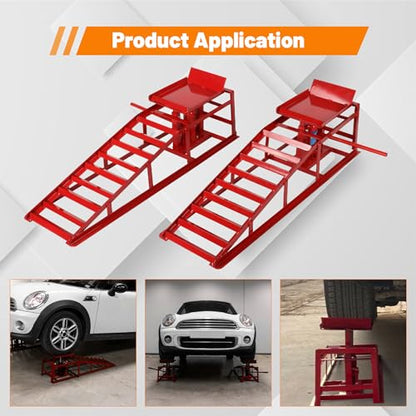2 Pack 5T Low Profile Hydraulic Car Ramps