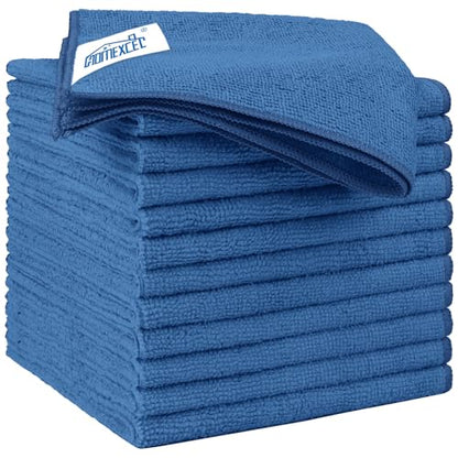Lake Green Microfiber Cleaning Cloth 12 Pack 12.5 x 12.5 inch Microfiber Towels for Cars Ultra Absorbent Car Washing Cloth Lint Free Streak Free Cleaning Rags for Car (12 Count)