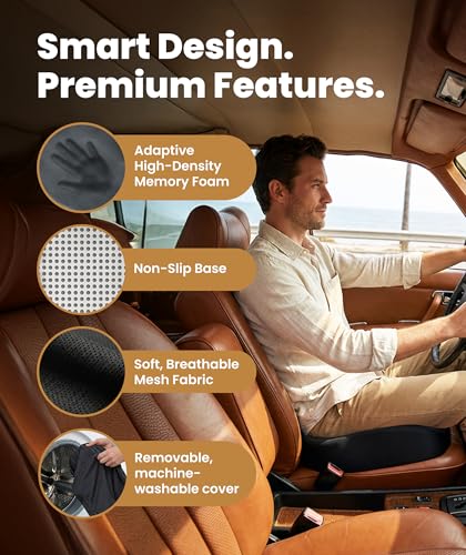 Doctor Recommended Memory Foam Seat Cushion for Office Chairs & Car