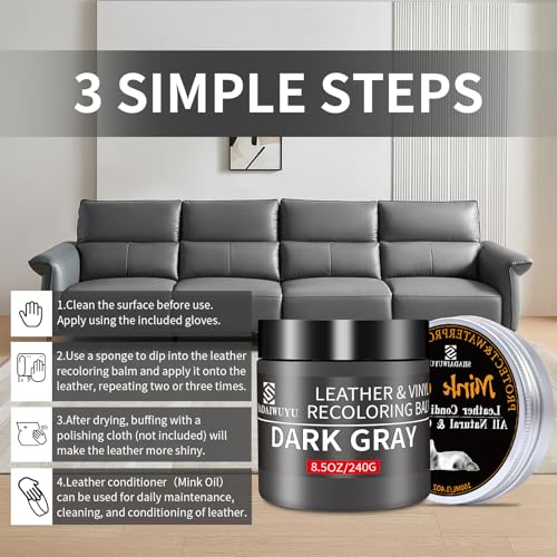 8.5oz Leather Recoloring Balm with 100ml Mink Oil