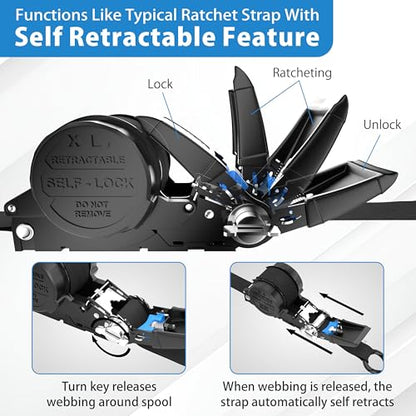 USA Based Retractable Ratchet Straps (2 Count)