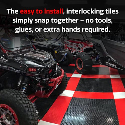 SnapLock RaceDeck CircleTrac 12"x12" Interlocking Garage Tiles (48 Count)