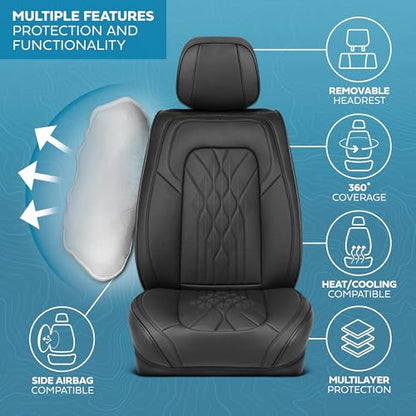 Curated Mosaic Leather Seat Covers for Cars & SUVs (2 Count)