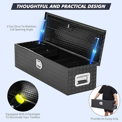 Heavy Duty Aluminum Diamond Plate Truck Toolbox with Sliding Shelf