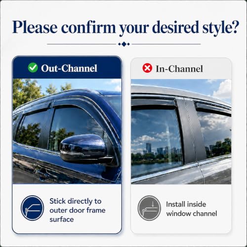 4PC Window Rain Guards fit 2018 (4 Count)