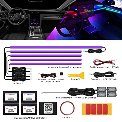 Acrylic Interior Car LED Strip Light with Wireless APP