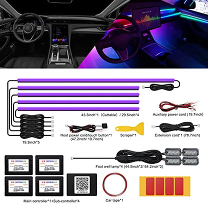 Acrylic Interior Car LED Strip Light with Wireless APP