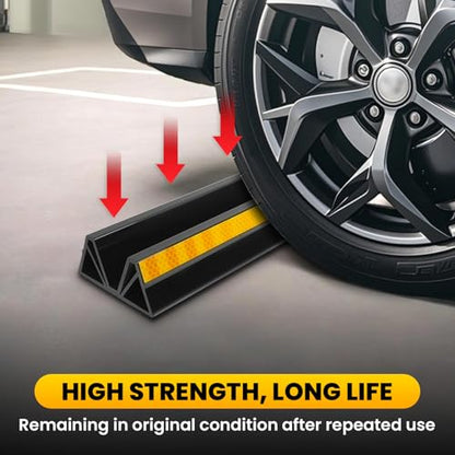 2 Pcs 18'' Parking Car Wheel Stopper for Garage with 2 Installation Methods (2 Count)
