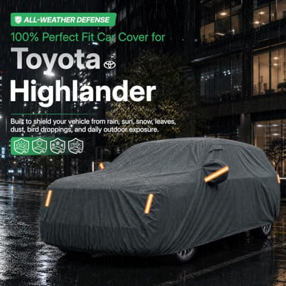 Waterproof Heavy Duty Car Cover Custom Fit Toyota Highlander