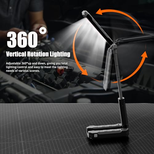 Rechargeable LED Work Light with Magnetic Base and Hanging Hook