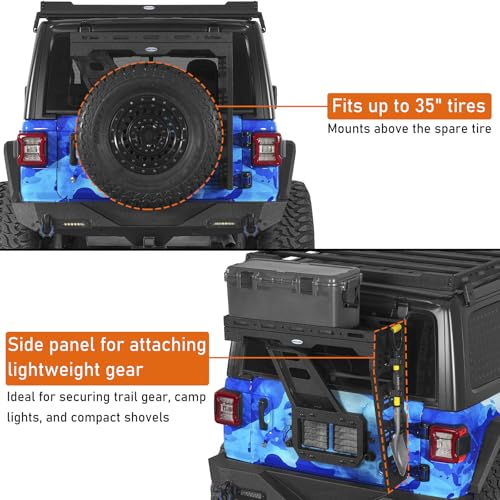 JL Tailgate Spare Tire Cargo Basket Rack for 2018