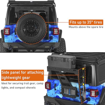 JL Tailgate Spare Tire Cargo Basket Rack for 2018