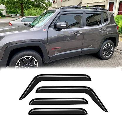 4PCS Side Window Wind Deflectors for Jeep Renegade 2015 (4 Count)