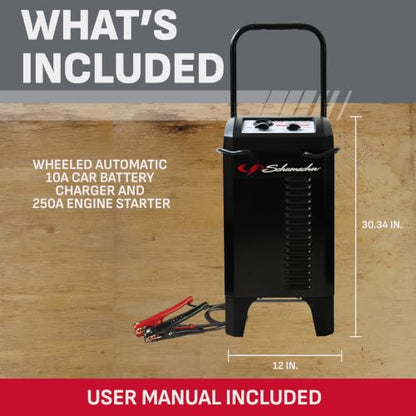 Wheeled 10A Car Battery Charger & Maintainer