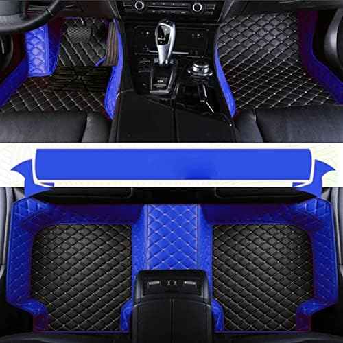 Custom Leather Waterproof Car Floor Mats for 99% Sedan SUV Sports Car Black Beige Men's Women's Vehicle Pads Mat (Edge Blue Medium Black Beige)