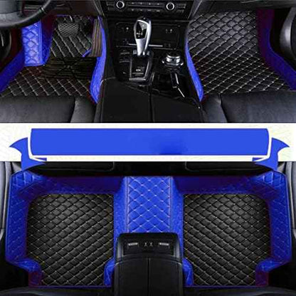 Custom Leather Waterproof Car Floor Mats for 99% Sedan SUV Sports Car Black Beige Men's Women's Vehicle Pads Mat (Edge Blue Medium Black Beige)