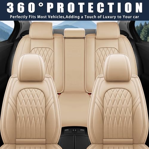 Nappa Faux Leather Car Seat Covers Full Set (5 Count)