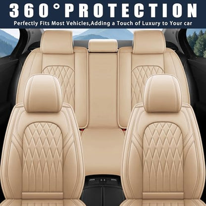 Nappa Faux Leather Car Seat Covers Full Set (5 Count)