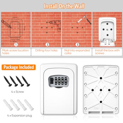 Key Lock Box Wall Mounted (2 Count)
